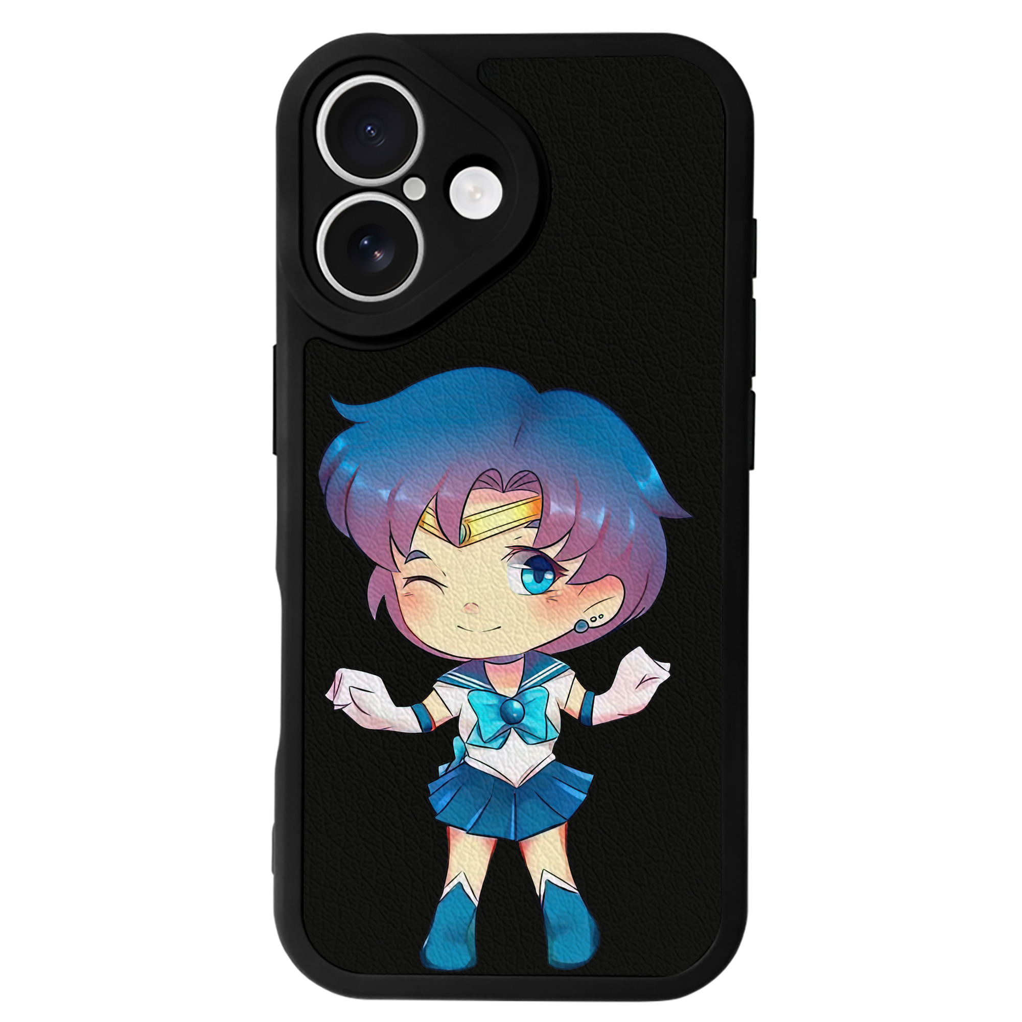 （画像用） 美少女戦士セーラームーン 水野 亜美 みずの あみ Sailor Moon Mizuno Ami 【iPhone 16シリーズ対応】シリコンスマホケース（レザー調） 材質：シリコン